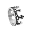 Fashion Jewelry Rings Vintage Wedding Band Royal King Knight Crown Cross Stainless Steel Rings for Men Boys Size 7-13