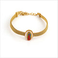 Fashion Stainless Steel 18k Religious Virgin Mary Mesh Watch Strap Bracelet Charm Gold Adjustable Bracelets Jewelry for Women