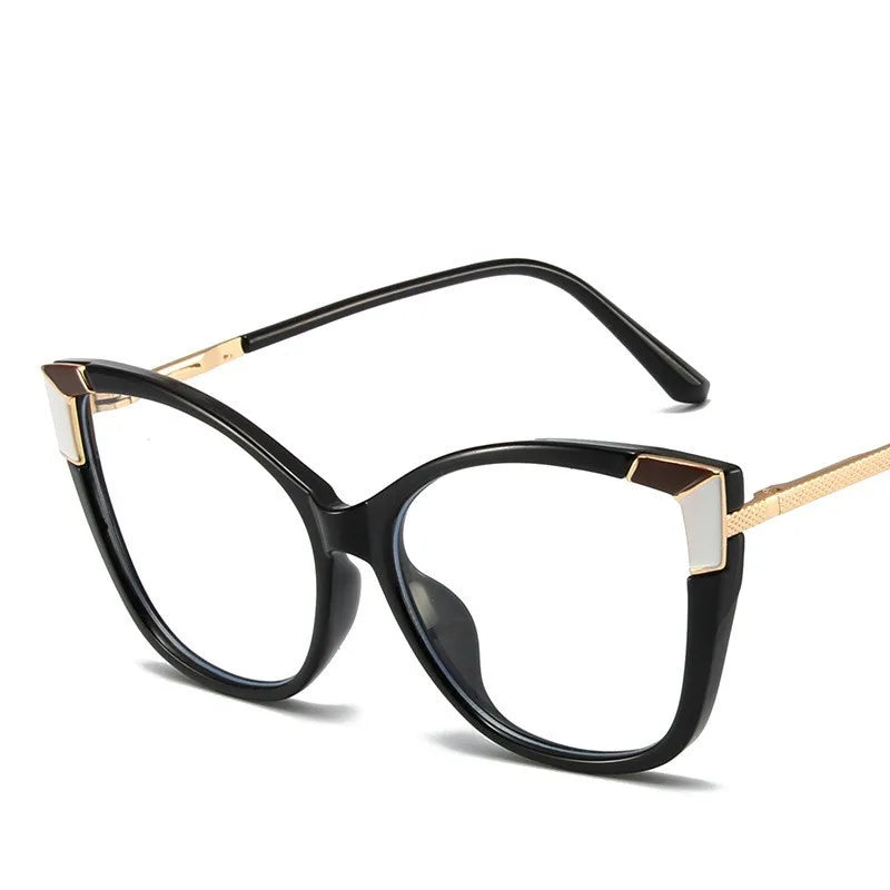 Top Sale Vintage Cat Eye Big Frame Anti-blue Light Glasses Women Optical TR90 Frames