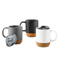 Customized 15oz Sublimation Blank White Reusable Ceramic Mugs Cork Coffee Mug