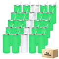 Free Shipping RTS USA Warehouse Stocked 25pcs/ctn 20oz Sublimation Glow in the Dark Skinny Straight Tumbler with Straw