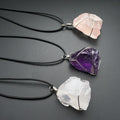 Huiying Diy Cheap Amethyst Clear Real Healing Crystal Quartz Pendant Jeweley