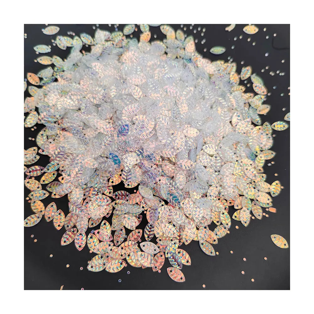 500g/Lot Metallic Leaves Sequins Plastic Leaf Shape Sewing Spangles Craft Supplies for DIY Making Clothes Scrapbook Decoration