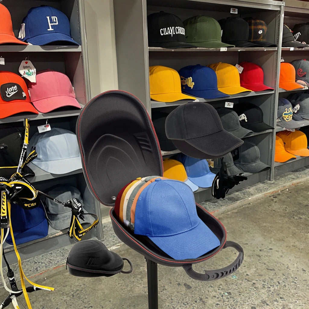 Custom Waterproof Shockproof Dustproof EVA+Velvet Hard Shell Zipper Hat & Baseball Cap Travel Case