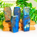 Wholesale Coffin Crystals Labradorite Engraving Natural Stone Carved Labradorite Gemstone Sculpture