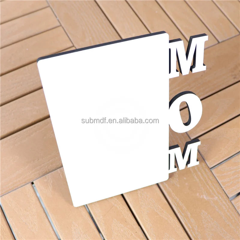 FREE SAMPLE White Gloss Wood Blanks MOM Photo Frame Memorial MDF Mother's Day Sublimation Plaque