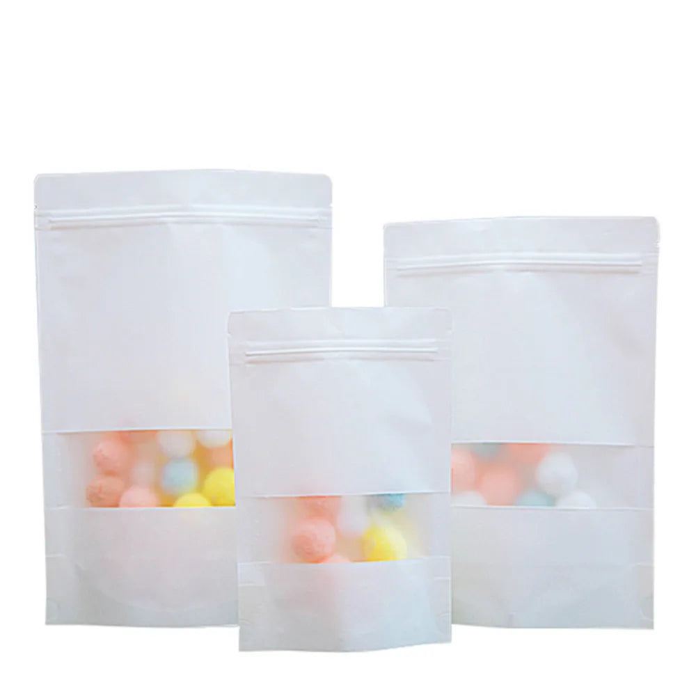 Ready to Ship Kraft Paper Bag White Kraft Paper Bag with Window
