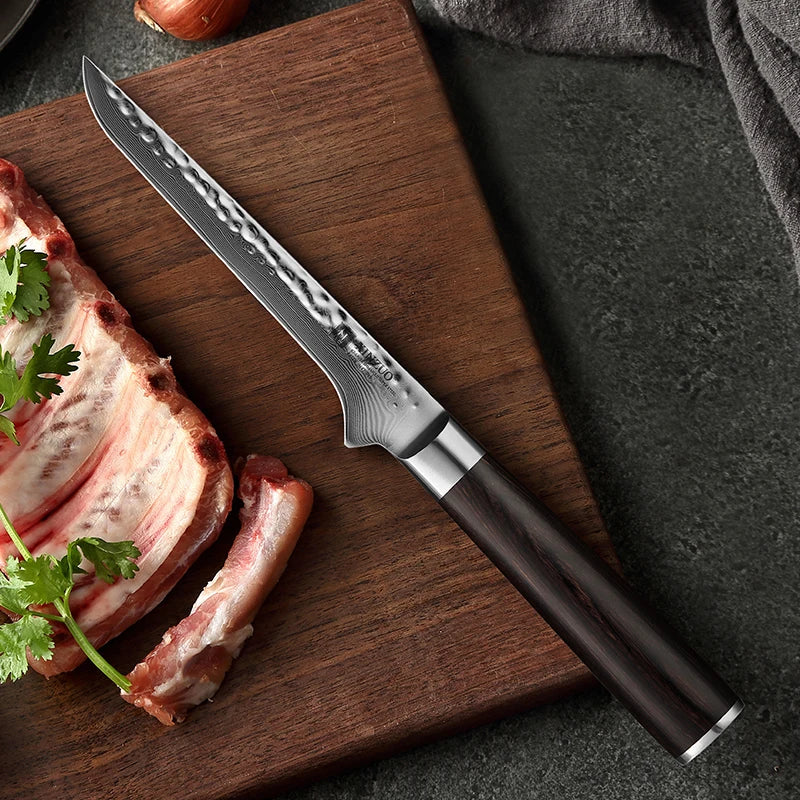Premium Wooden Handle Kitchen Knife Damascus Steel Kitchen Boning Knife Chef Knives Gifts