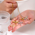 DAIHE  Stainless Steel Wholesale Jewelry 18K Gold Plated Zircon Dragonfly Gold Necklace for Women Fashion Jewelry