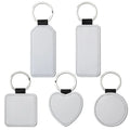 Factory Directly Hot Sell White Pu Leather Keyring Blanks Sublimation Keychain