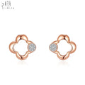 18K Rose Gold Baby Jewelry High Quality Stud Earrings with Real Natural Diamond Fine Design Diamond Earrings