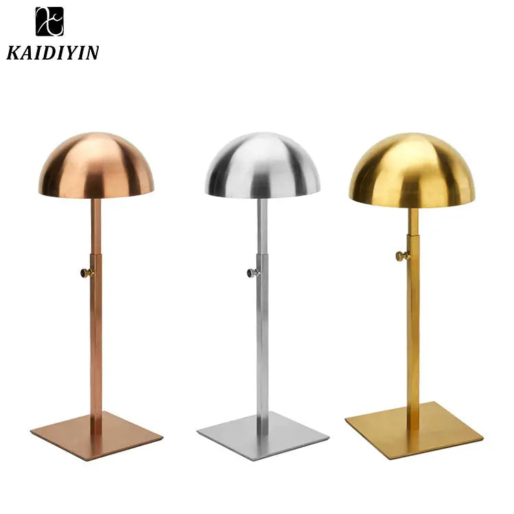 Wholesale Portable Stainless Steel High Hat Stand Modern Eco-Friendly Wig Display Stand for Retail Store Display