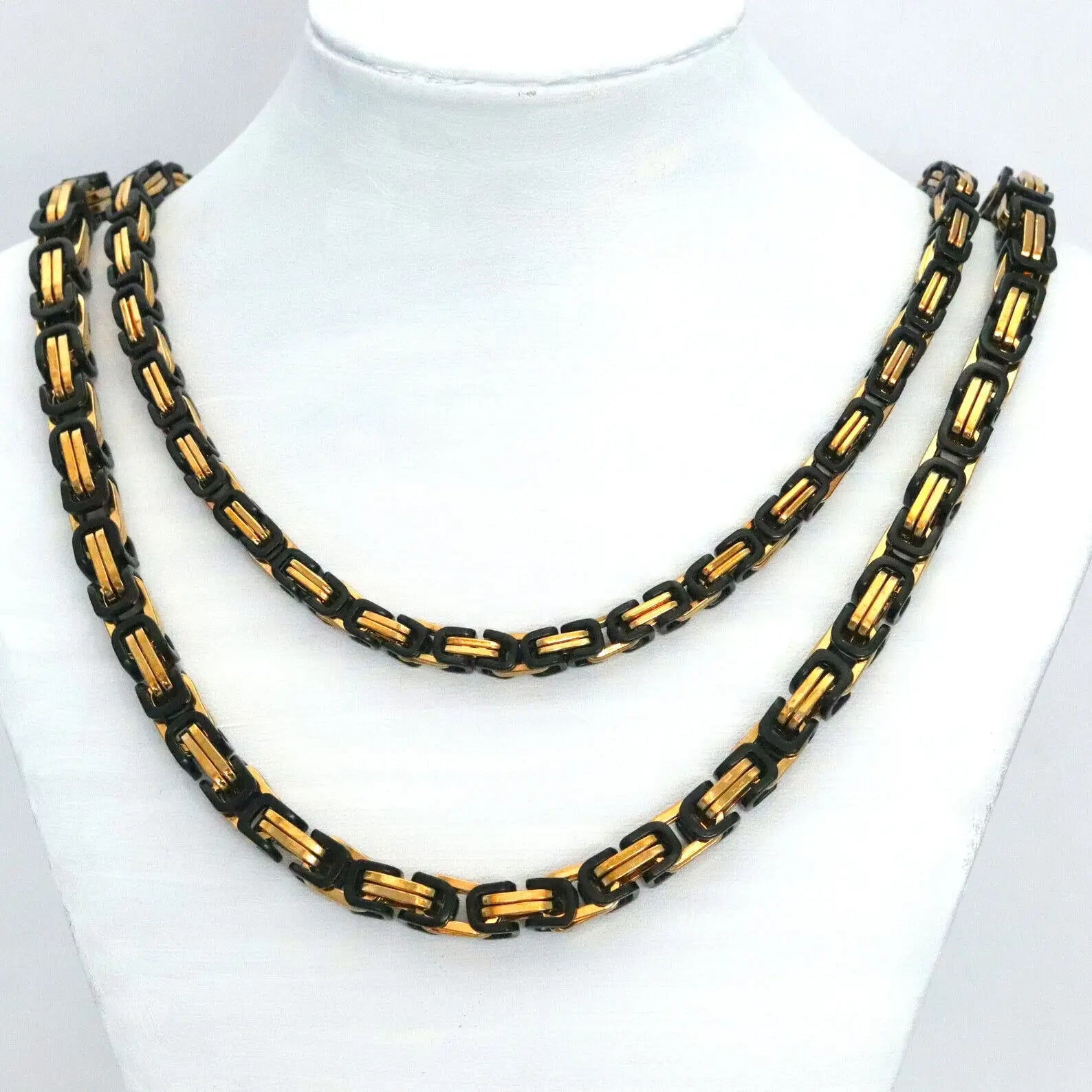 Wholesale Hip Pop Jewelry Men's Chain Necklace Byzantine Chain Necklace Stainless Steel Heavy Link Chain