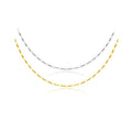 FUAMAY Women's Bohemian Style 3MM Mariner Linked Chain Choker Necklace with Diamond 18K Gold Plated 925 Silver