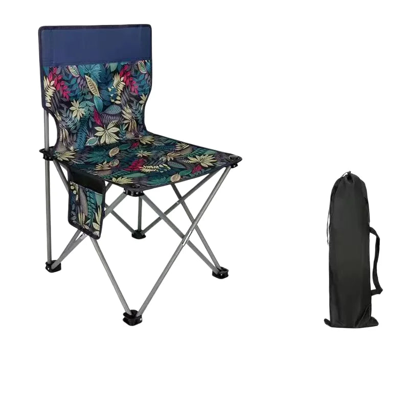 L Size Metal Portable Folding Chair for Outdoor Travel Garden Use-Durable Ultralight Low Back Design for Camping Hiking