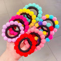 Wholesale New Ball Hair Ring Candy Color Hair Rope 2pcs/set Sweet Hair Accessories for Girls