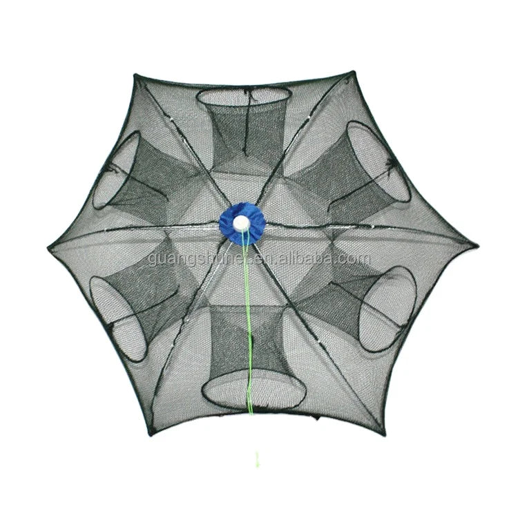 Portable 6-20-Hole Automatic Fishing Shrimp Trap Umbrella Folded Fish Shrimp Minnow Crab Baits Cast Net for Lobster