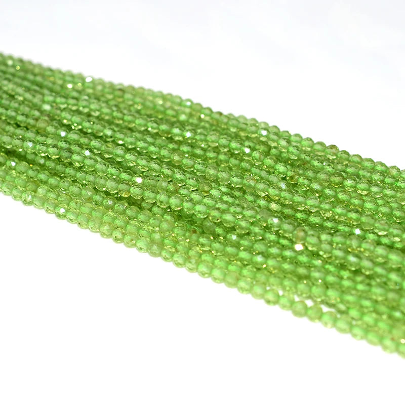 Factory Wholesale Price 3mm Faceted Natural Olive Loose Gemstone Beads Stone Beads