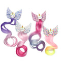 MIO Unicorn Wig Hair Clips Colorful Bow Shinning Hair Extension Cartoon Curly Fake Hairpins Hair Barrettes Accessories for Kids