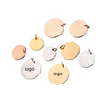 8mm 10mm 18k Gold Plated Round Disc Custom Metal Charms Custom logo Tags for Jewelry Necklace Pendants Bracelets Making