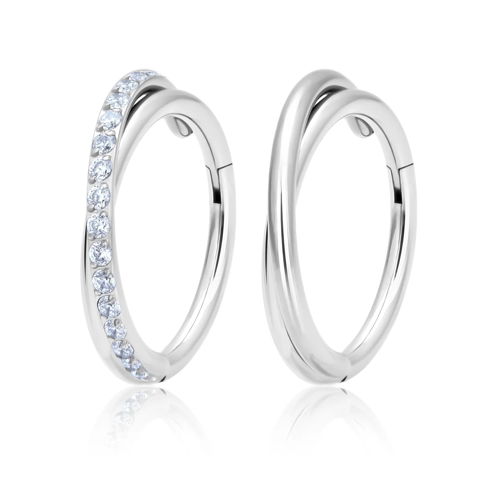 2 Pcs ASTM 136 G23 Titanium Gold Classic Wedding Piercing Ear Helix Fan-shaped Cartilage Conch Tragus Earring Septum Nose Ring