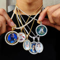 Custom Gold Pendant Memory Medallions Picture Pendant for Men Hip Hop Jewelry Bling Diamond Necklace