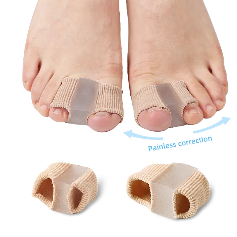 Fiber 2 Overlapping Toes Separator Hallux Valgus Relief Toe Spacer Bunion Corrector for Sebs Fabric Toe Corrector for Comfort