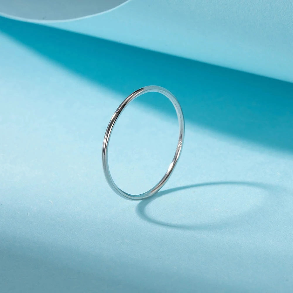 BAPR25 RINNTIN Thin Gold Ring Dainty Cute Stacking Stackable Thumb Pinky Band 1mm 14K Gold Plated Rings for Women Girls