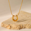 Fashion Tarnish Free Gold Plated Stainless Steel Chokers Necklace Minimalist U Shaped Pendant Necklaces Collier En Acier Inoxyda