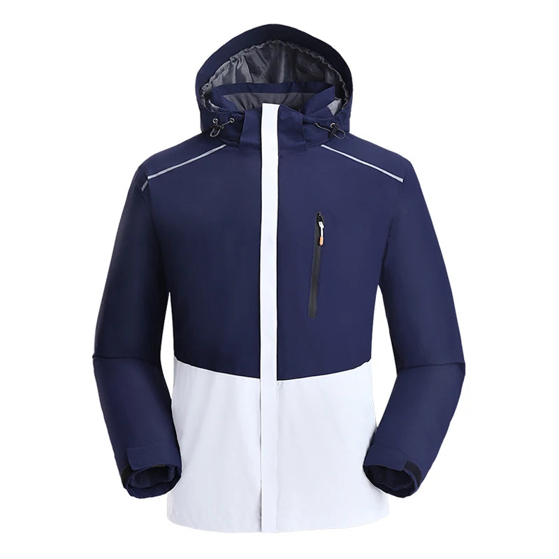 Men's and Women's Three-In-One Jacket Autumn and Winter Fleece Detachable Windproof Ski Suit Thickened Waterproof Windbreaker
