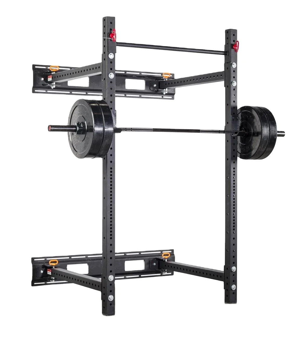 Crossmax Steel Home Gym Folding Squat Rack Crossfit Training Garage Equipment Plate Loaded Machines