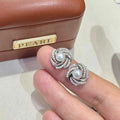 New Women's Bird's Nest Stud Earrings with 5-6mm AAAA White Natural Freshwater Pearl Platinum Plated Luxury Design Beizhijia