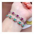 Low MOQ Fashion 925 Sterling Silver Emerald Gold & Rhodium Plated Fine Chain Link Jewelry Bracelet Bangles Gift