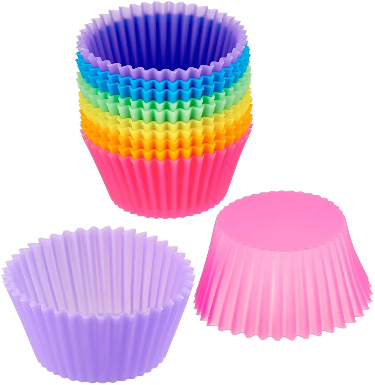 Reusable Food Grade Colorful Muffin Cup Cake Mould Eco-friendly Mini Cake Maker Packing Silicone Baking Cups for DIY MegaBDM