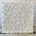 3D Roll up White Floral Walls Backdrop Artificial Silk Flower Wall Panel for Wedding Decor