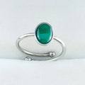 European New Style Stainless Steel Rings Ins Creative Adjustable Rings Retro Opal Natural Gemstones Rings for Daily LIfe