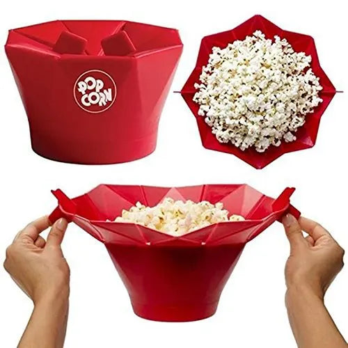 Collapsible Foldable Microwave Oven Silicone Popcorn Maker PP Kitchen Canister for Popcorn Food Storage Container