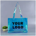 Custom Logo PVC Laser Tote Bag Bright Net Red Plastic Transparent Jelly Bag TPU Tote Bag