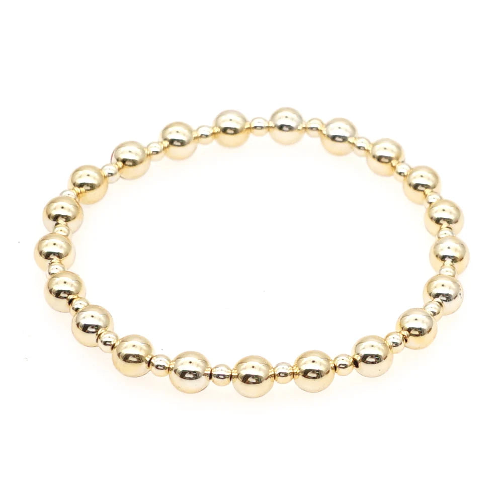 Go2boho Gold Beaded Bracelet for Men Jewelry 2022 Trendy Golden Beads Jewellery Elastic Bead Pulsera Travel Bracelets Wholesale