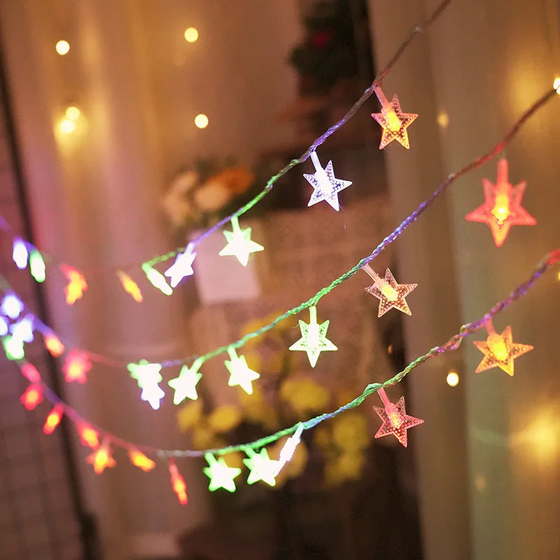 Full Star LED Star Pentagram Star Light String Battery Lights Wedding Bedroom Decoration Holiday Christmas Lights