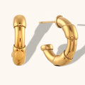 Dingran Hign Quality 361L Stainless Steel Jewelry Gold Plated Waterproof C Shape Earrings