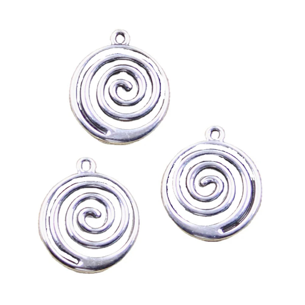 Charms Spiral Screw Helix Spire Volution 19x17mm Tibetan Silver Color Pendants Antique Jewelry Making DIY Handmade Craft