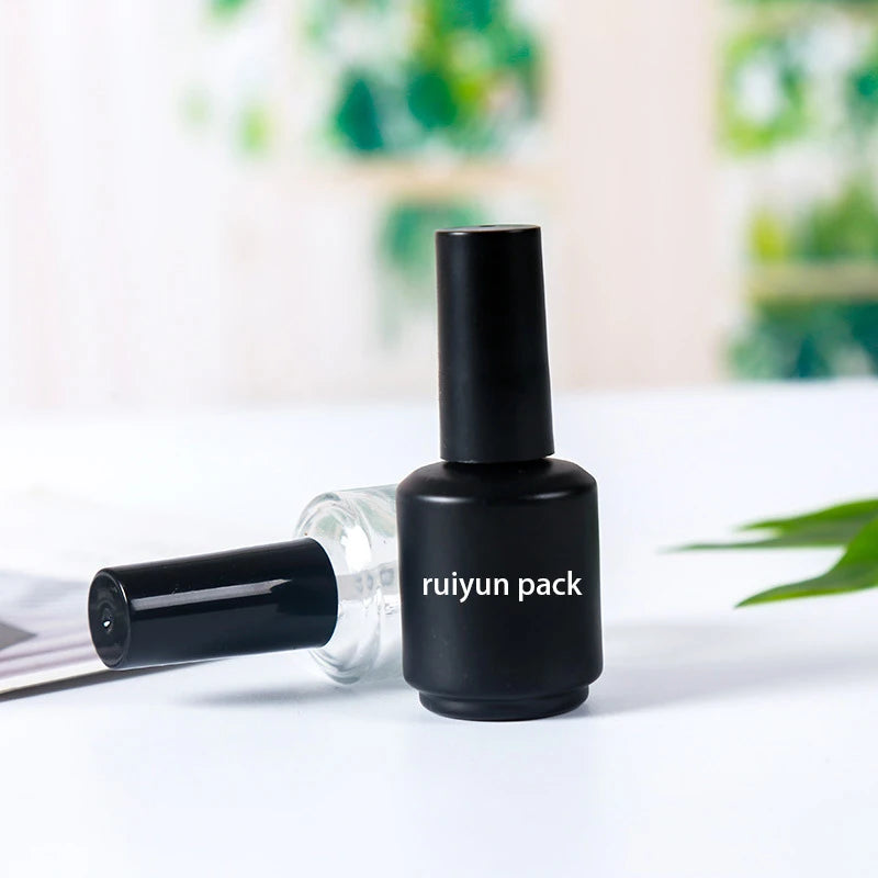 15ml Round Glass Bottle Nail Art Sample Empty Nail Polish Glass Bottle for Uv Gel Polish Packaging with Brush