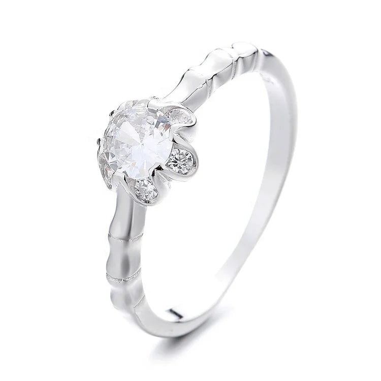 Yaeno Gemstone Engagement Band Ring Real Silver 925 Main Stone Rings for Women Bridal Jewelry