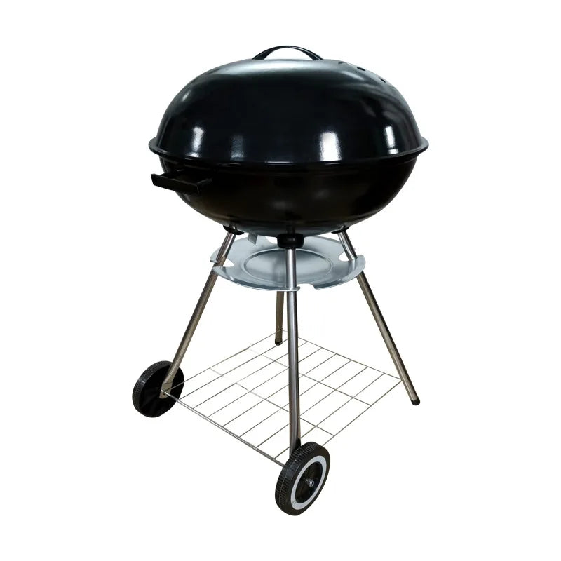 High Quality JAS 22-Inch Portable Stainless Steel Charcoal Stove Trolley Multifunctional Flame Safety Minimalist BBQ Grill
