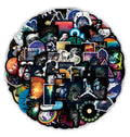 100Pcs Black Mysterious Outer Space Exploration Graffiti Stickers for Car Bottle Laptop Vinyl Cool NASA Astronaut Sticker
