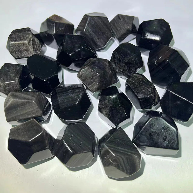 Natural Silver Obsidian Freeform Healing Crystals Freeform for Decoration