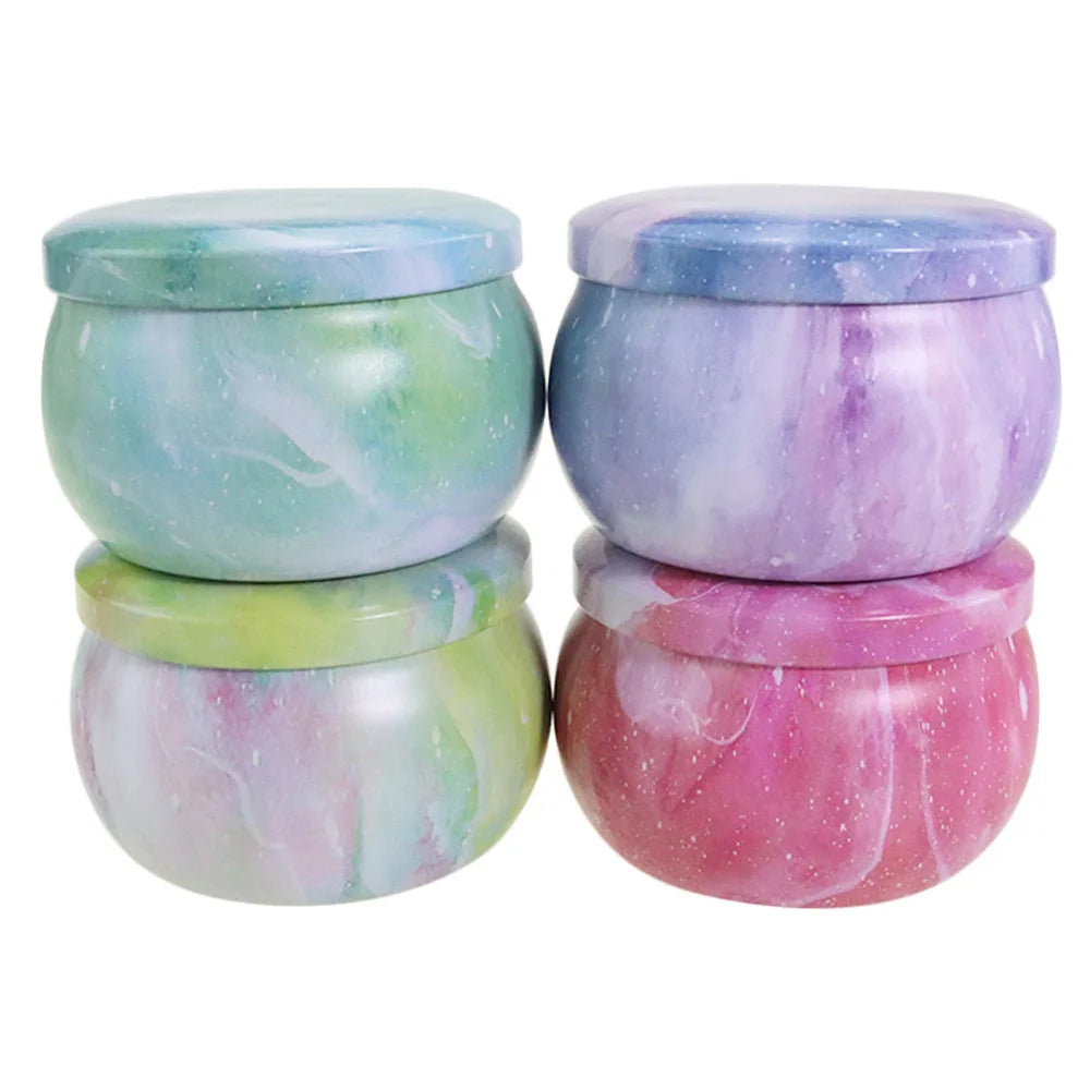 4.4oz Manufacture Seamless Round Metal Colorful Gift Tea Candy Candle Tin Cans Scented Candle Tin Cans With Lids