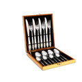 Stainless Steel Wholesale Fork Set Mirror Gold Fancy Cutlery Set 24pcs Vintage Poon Hotel Steak Knife Fork Flatware Sets