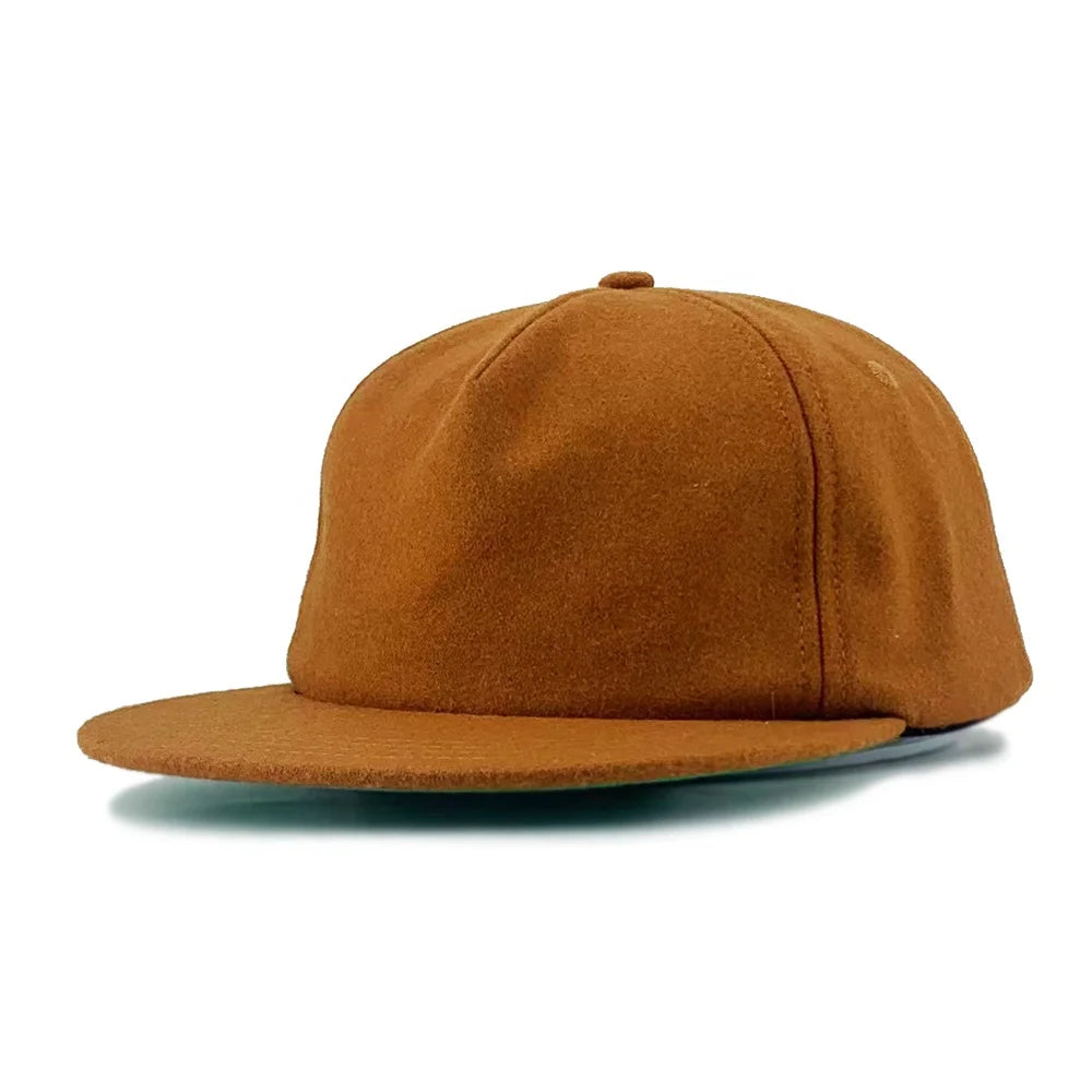Brown Unstructured Snapback Cap Blank Otto 5 Panel Gorra Baseball Caps 5 Panel Unstructured Snapback Hat With Green Under Brim